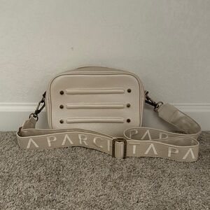 PARCHITA Beige Crossbody Bag with Wide Strap